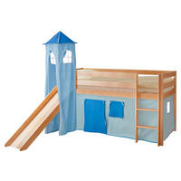 SPIELBETT Kiefer massiv Kieferfarben, Hellblau, Dunkelblau  - Dunkelblau/Kieferfarben, Natur, Holz (90/200cm) - MID.YOU