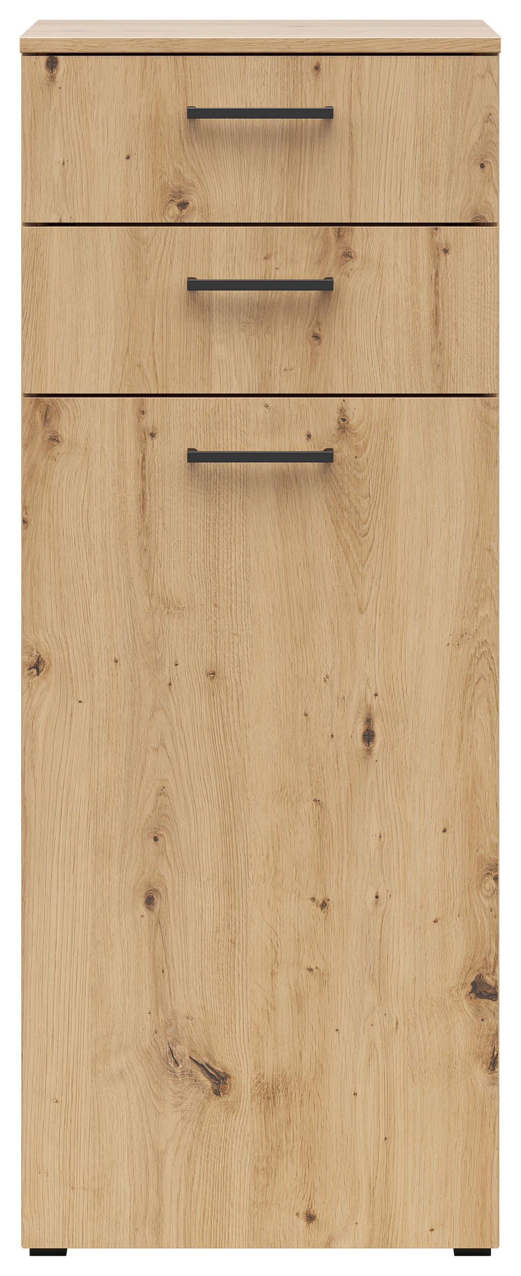 KOMÓD 45/115/40 cm  - fekete/Artisan tölgy, Modern, műanyag/faalapú anyag (45/115/40cm) - Carryhome