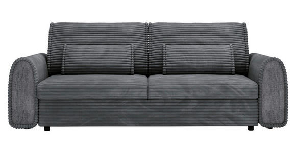 SCHLAFSOFA  in Cord, Feincord Dunkelgrau  - Dunkelgrau/Schwarz, KONVENTIONELL, Kunststoff/Textil (243/83/113cm) - Carryhome