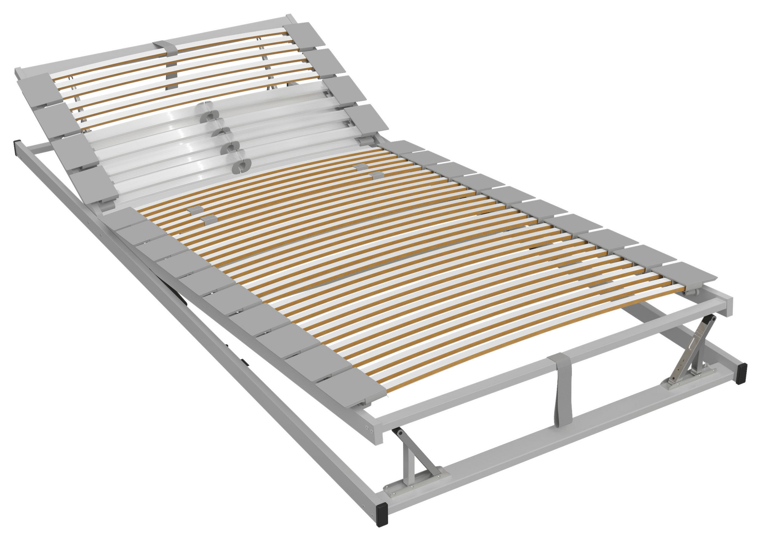 LATTENROST 90/200 cm Kopfteil, Fußteil verstellbar, Buche  - Birkefarben/Grauweiß, Basics, Holz (90/200cm) - Schlaraffia