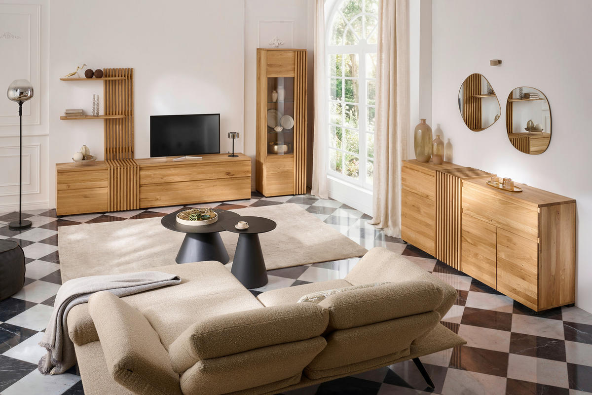 TV-SZEKRÉNY 248.8/55.3/44 cm  - tölgyfa színű, Natur, fa (248.8/55.3/44cm) - Linea Natura