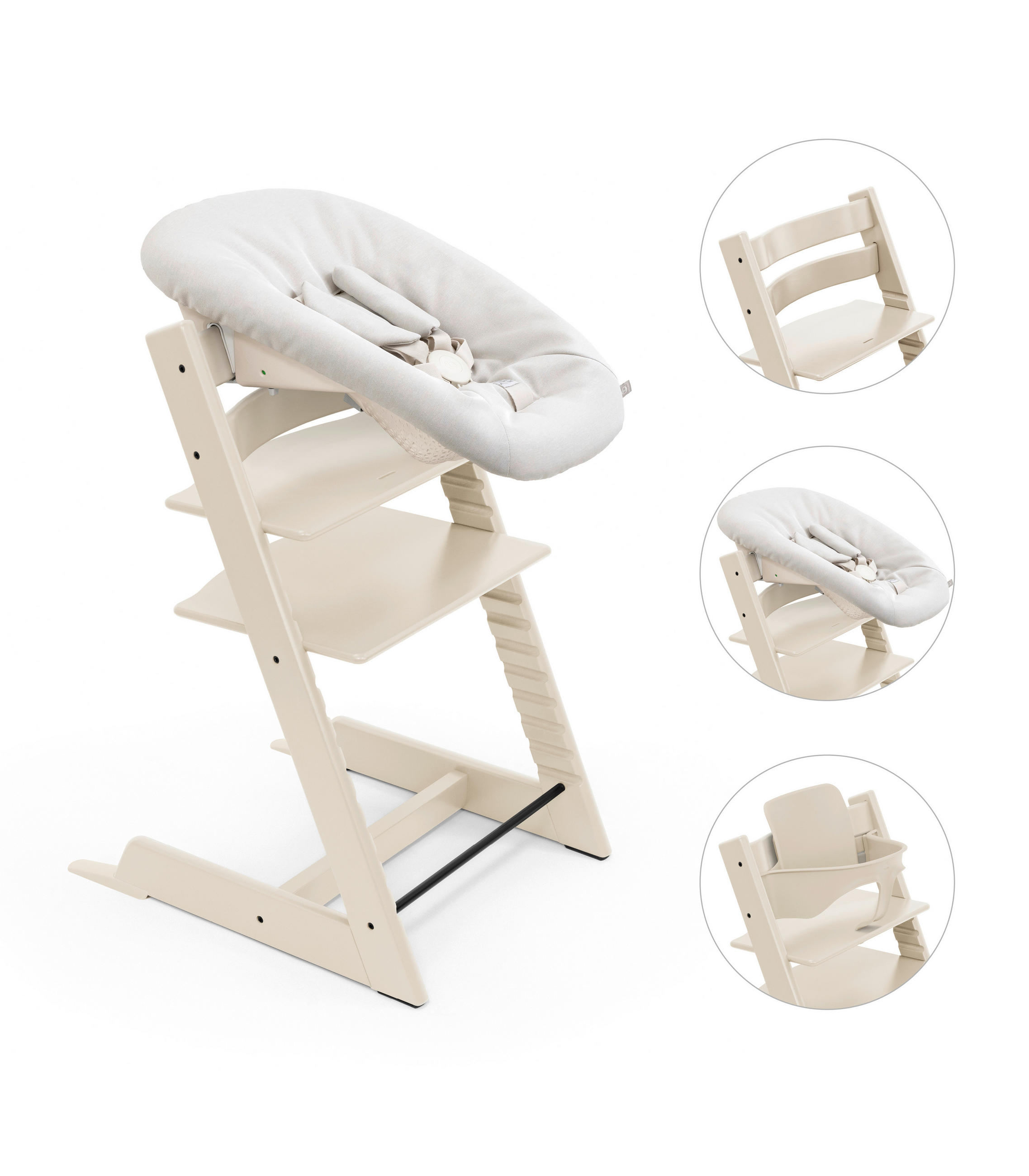 HOCHSTUHL-SET Tripp Trapp Bundles  - Perlmutt, Basics, Holz (87/65/46cm) - Stokke