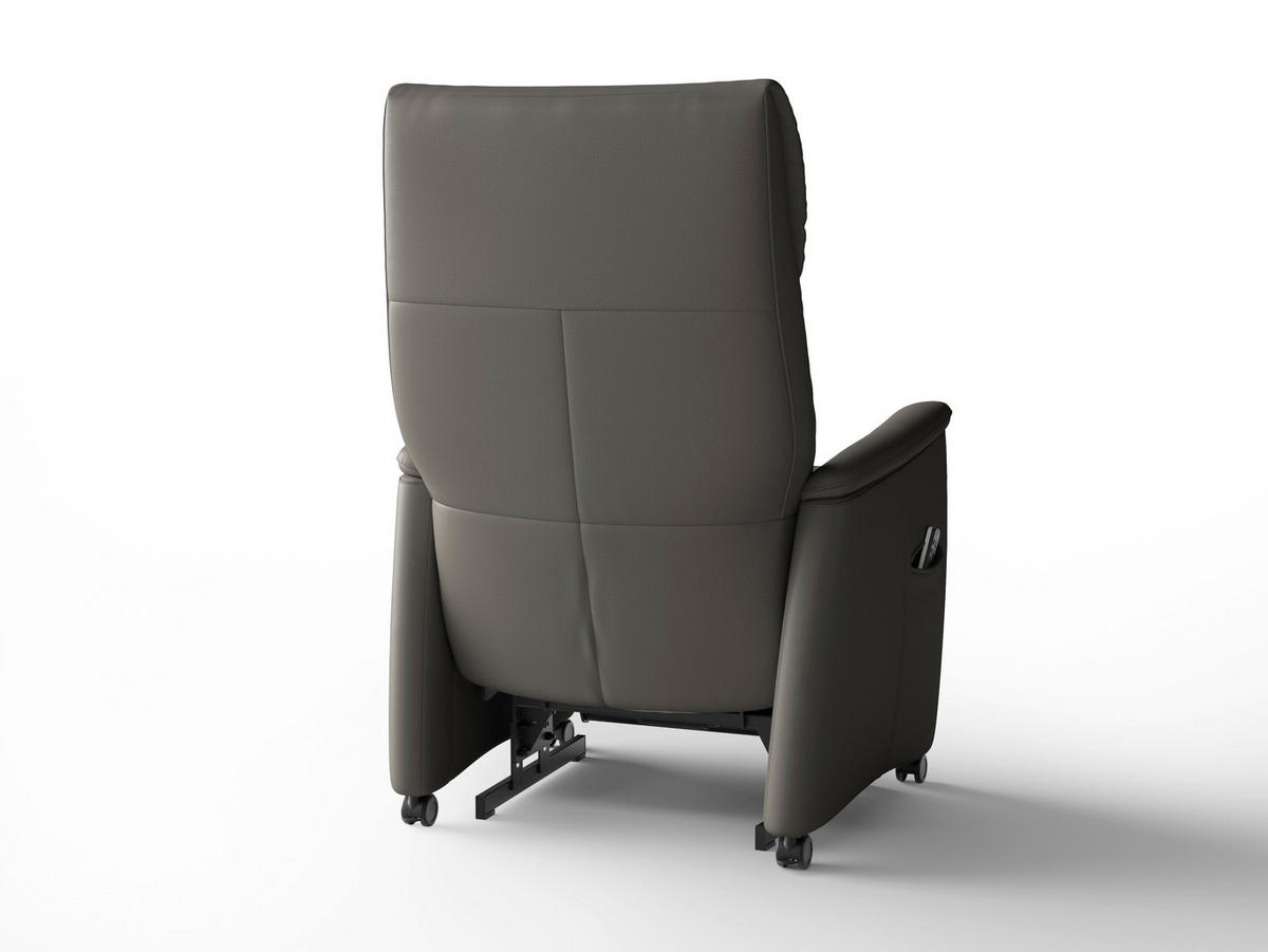 RELAXSESSEL TV CREMONA COMFORT E L3 Echtleder Kopfteilverstellung, Fußteilverstellung, Rücken echt    - Anthrazit/Schwarz, Basics, Leder/Kunststoff (76/114/84cm) - Sit & More