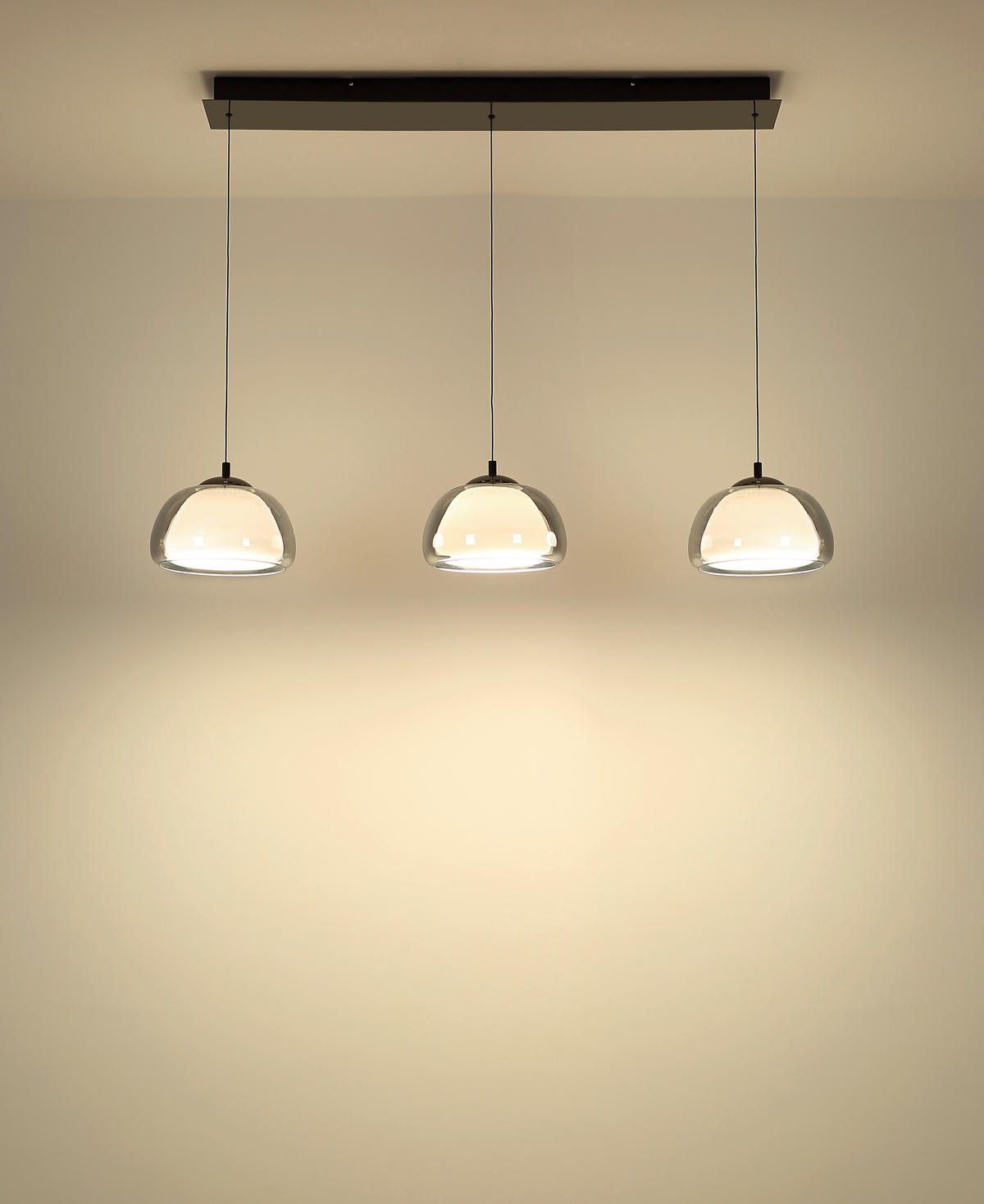 ZÁVĚSNÉ LED SVÍTIDLO, 117/25/150 cm - šedá/bílá, Design, kov/plast (117/25/150cm) - Globo