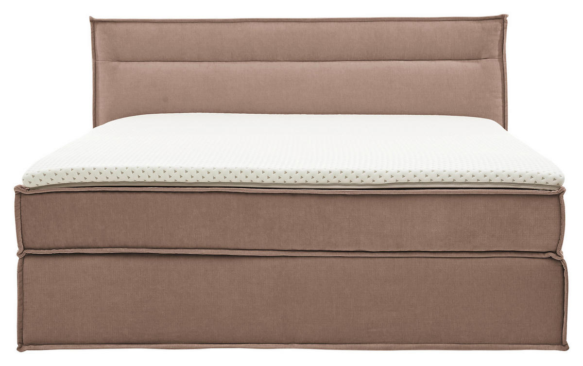 BOXSPRINGBETT 180/200 cm  in Hellbraun  - Hellbraun/Schwarz, Design, Textil (180/200cm) - Musterring