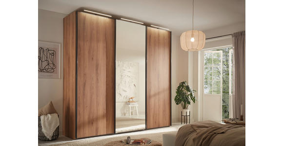 SCHWEBETÜRENSCHRANK in Weiß - Chromfarben/Weiß, Design, Glas/Holzwerkstoff (336/240/68cm) - Moderano