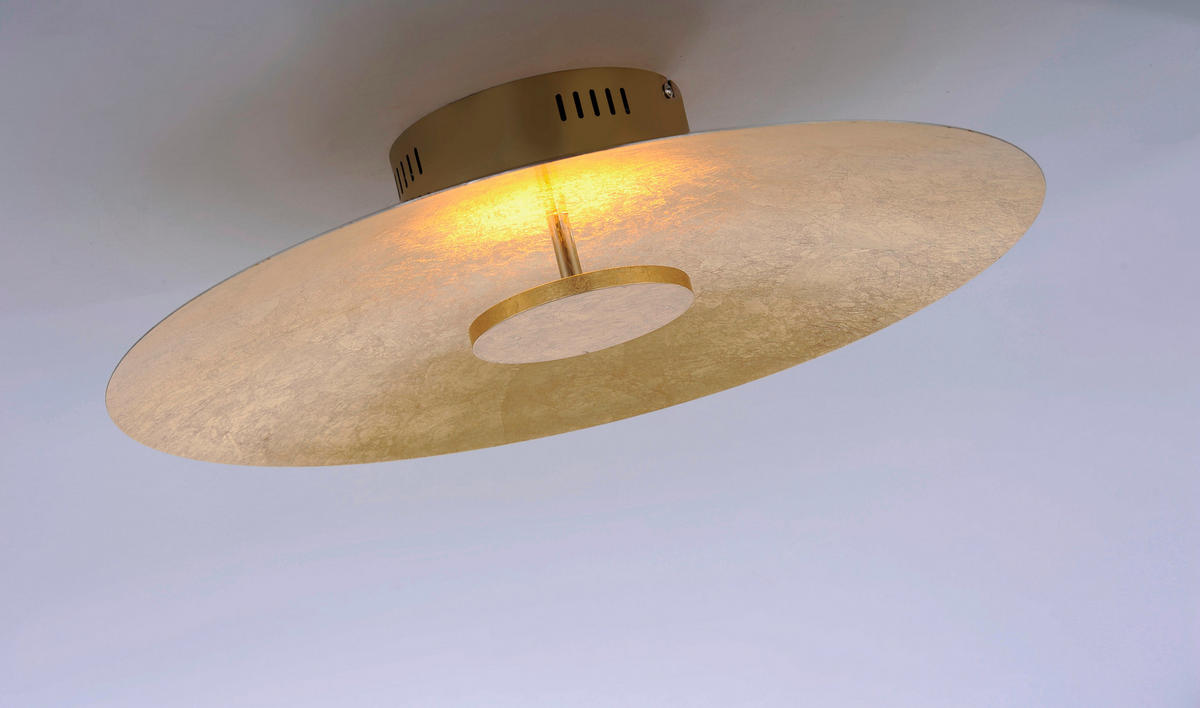 PLAFONIERĂ CU LED - auriu, Design, metal (50/50/11cm)