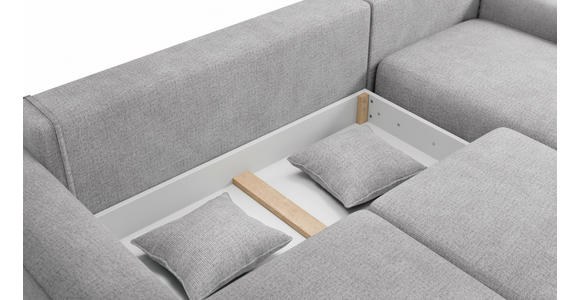 ECKSOFA Hellgrau Chenille  - Hellgrau/Grau, KONVENTIONELL, Kunststoff/Textil (293/205cm) - Carryhome