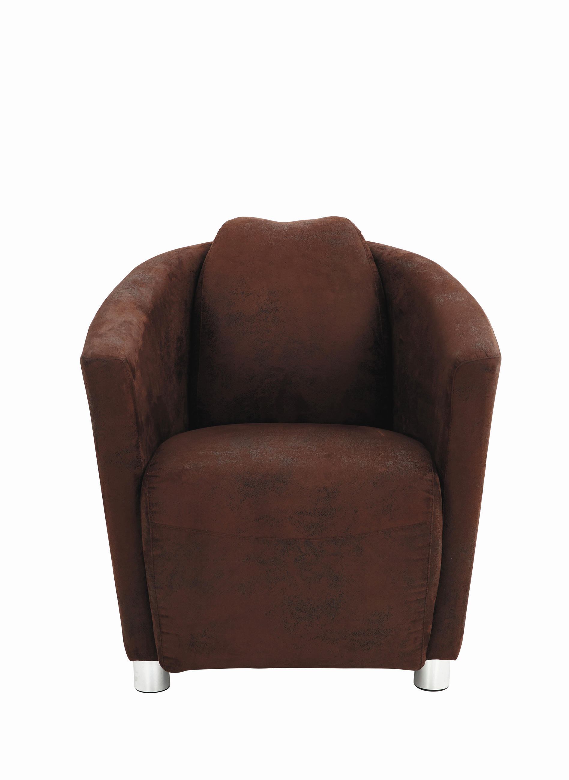 COCKTAILSESSEL Mikrofaser Braun - Chromfarben/Braun, Design, Holzwerkstoff/Textil (72/72/85cm)