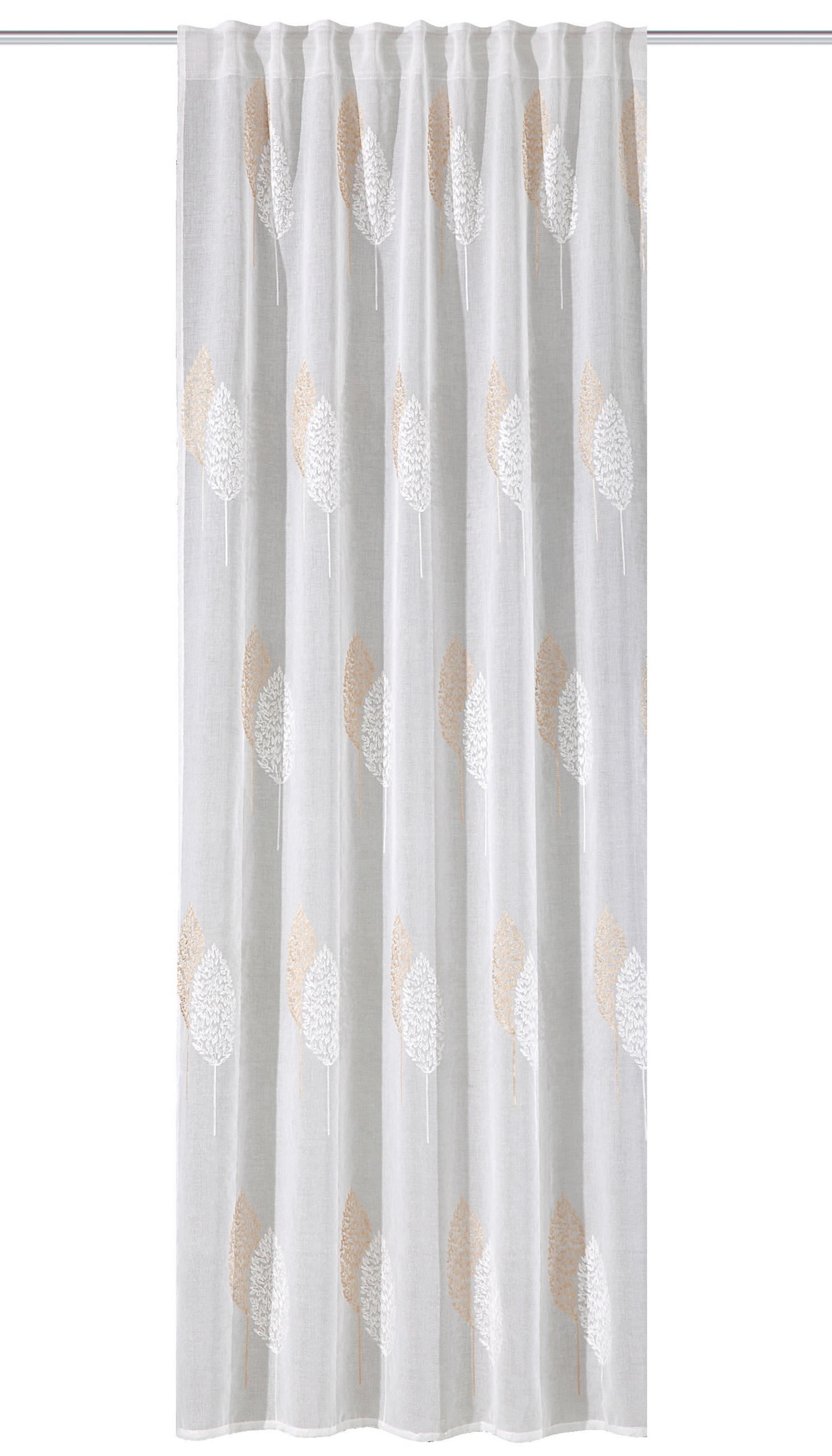 FERTIGVORHANG    140/245 cm  - Taupe/Weiß, Basics, Textil (140/245cm)