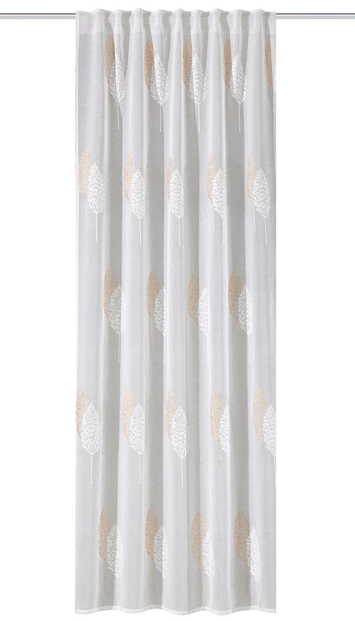 FERTIGVORHANG    140/245 cm  - Taupe/Weiß, Basics, Textil (140/245cm)