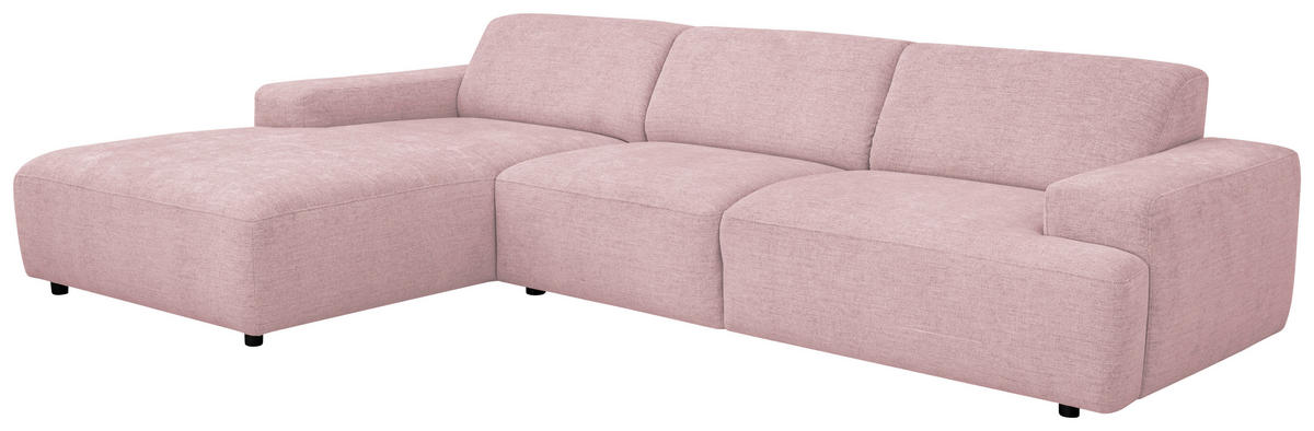 ECKSOFA 184/294 cm  in Flachgewebe Altrosa Rücken echt  184/294 cm  - Schwarz/Altrosa, KONVENTIONELL, Kunststoff/Textil (184/294cm) - Hom`in