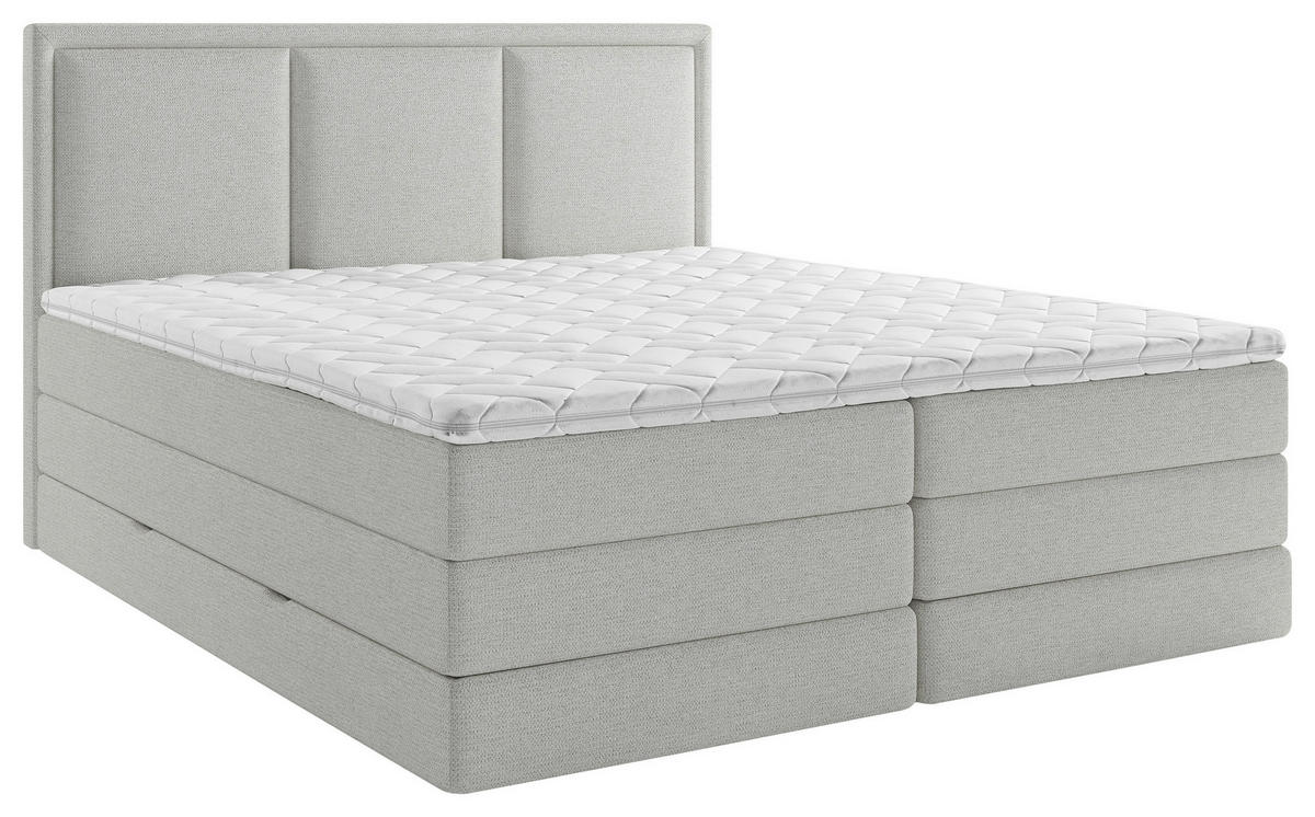 BOXSPRING KREVET    180/220 cm  - svijetlo siva/crna, Design, drvni materijal/tekstil (180/220cm) - MID.YOU