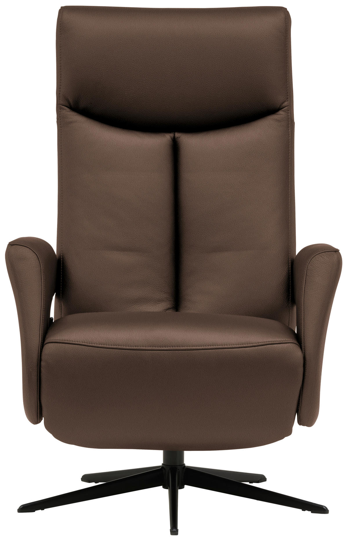RELAXSESSEL in Leder Braun  - Schwarz/Braun, Design, Leder/Metall (74/105/82cm) - Welnova