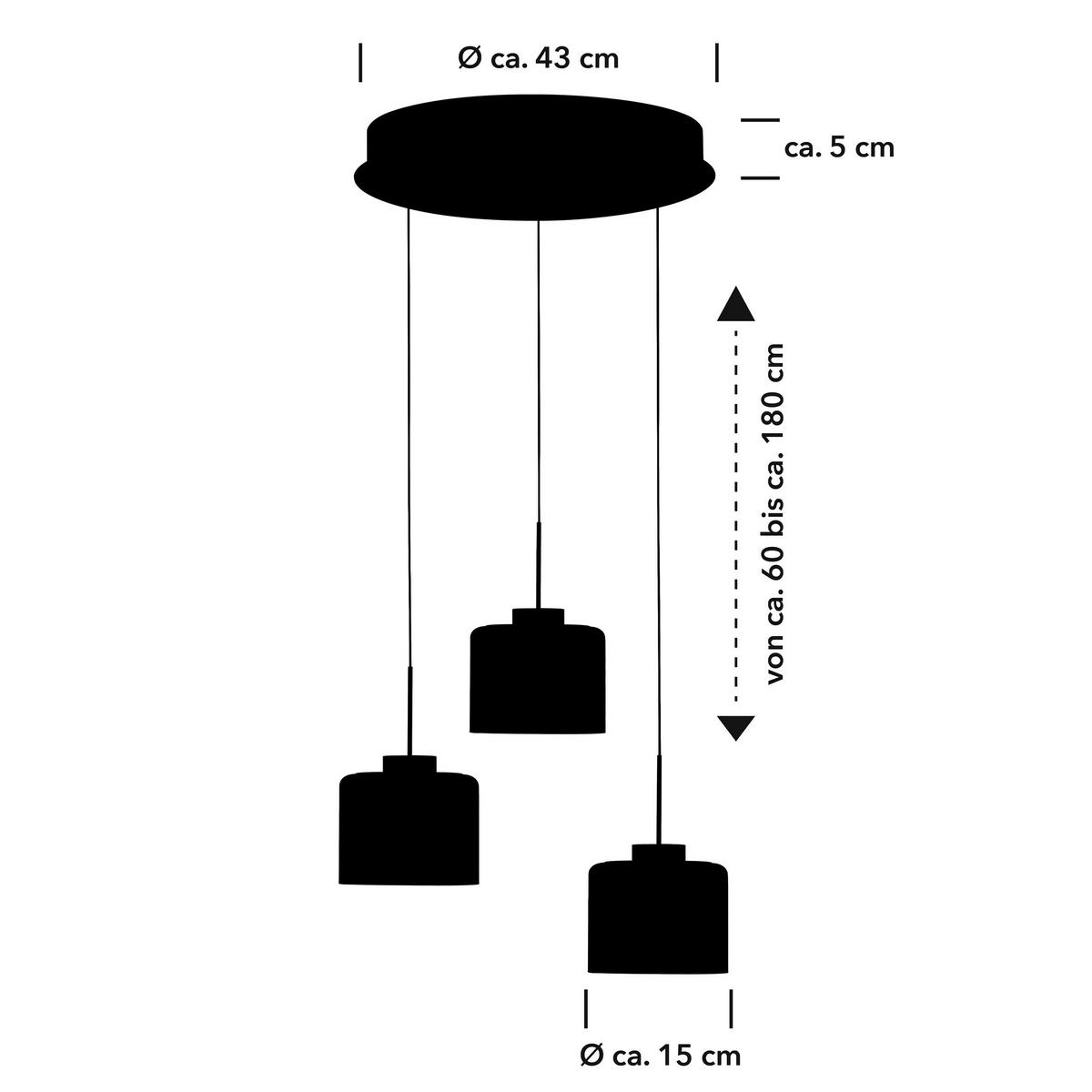 LED-PENDELLEUCHTE 43/180 cm  - Anthrazit, Design, Metall (43/180cm) - elements by BANKAMP