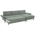 ECKSOFA  in Chenille, Flachgewebe Hellgrau Rücken echt  316/175 cm  - Hellgrau/Schwarz, Design, Textil/Metall (316/175cm) - Dieter Knoll