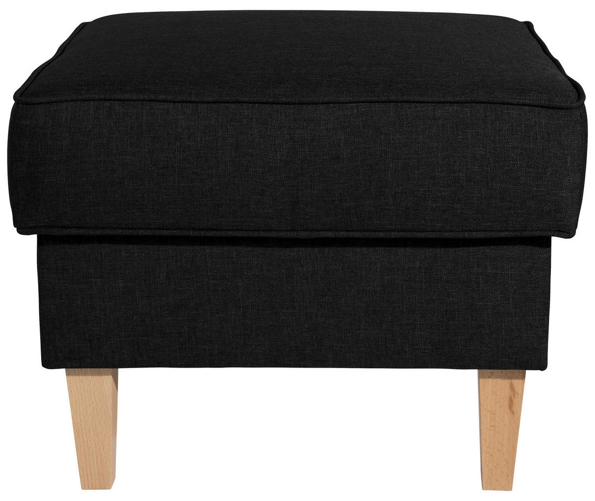HOCKER in Textil Schwarz  - Buchefarben/Schwarz, Design, Holz/Textil (53/45/53cm) - Max Winzer