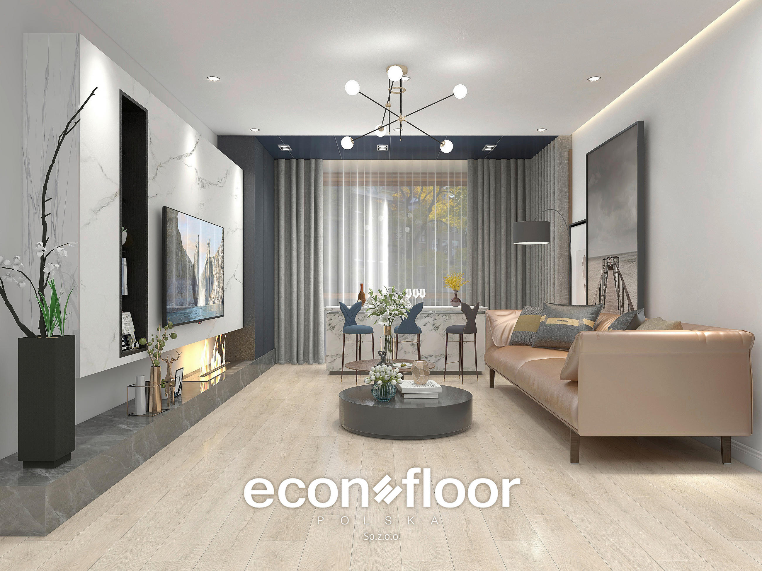 VINYLBODEN Econfloor LA BOHEME 55 OAK CREAM  per  m² - Beige, Basics, Kunststoff/Stein (23/128/0,57cm)