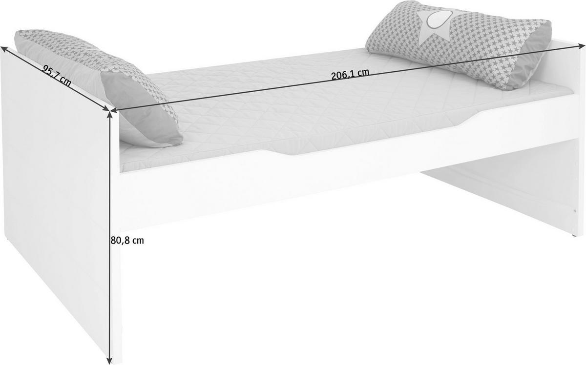 BETT Fiona 90/200 cm Weiß  - Weiß, Design (90/200cm) - Paidi