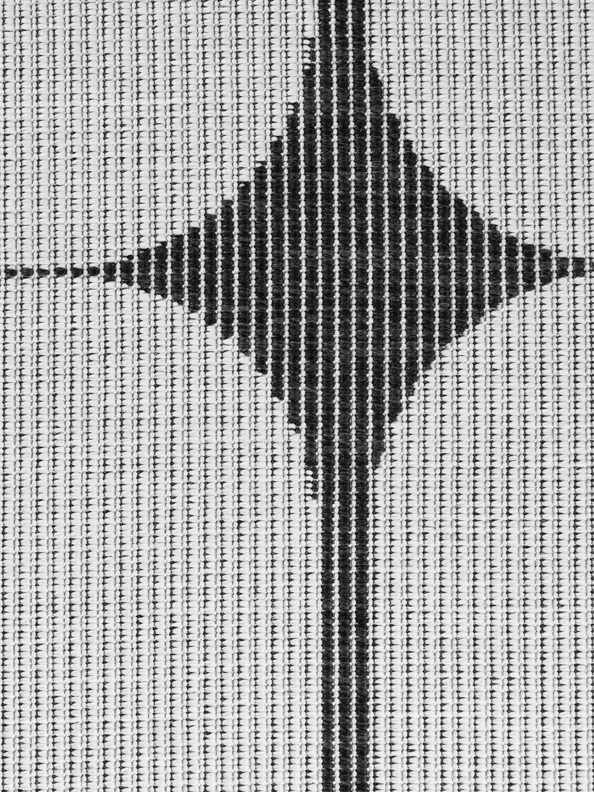 OUTDOORTEPPICH 160 cm Duet Schwarz, Weiß  - Schwarz/Weiß, Design, Kunststoff (160cm)
