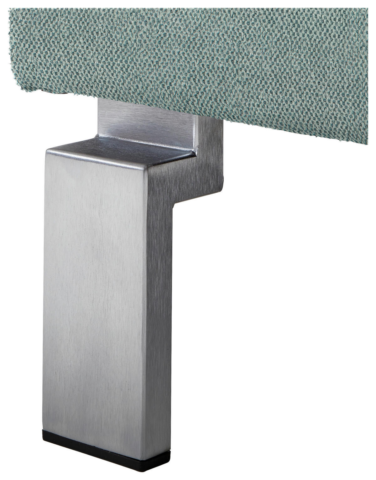 ECKSOFA in Flachgewebe Blaugrau  - Chromfarben/Blaugrau, Design, Textil/Metall (200/276cm) - Hom`in