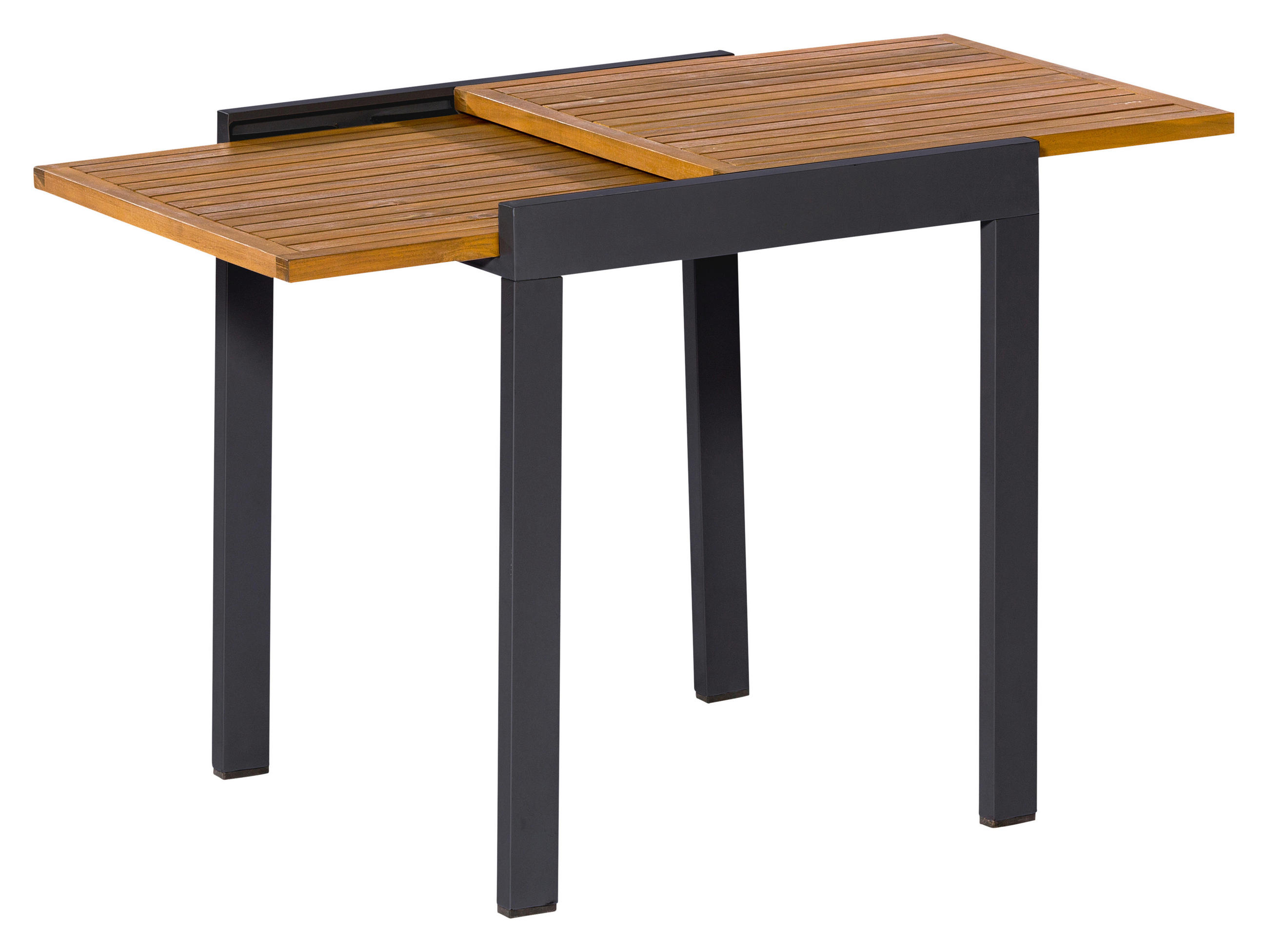 STOLEK NA BALKÓN, dřevo, kov, 65-130/75/65 cm - barvy grafitu/přírodní barvy, Moderní, kov/dřevo (65-130/75/65cm) - Gardenson
