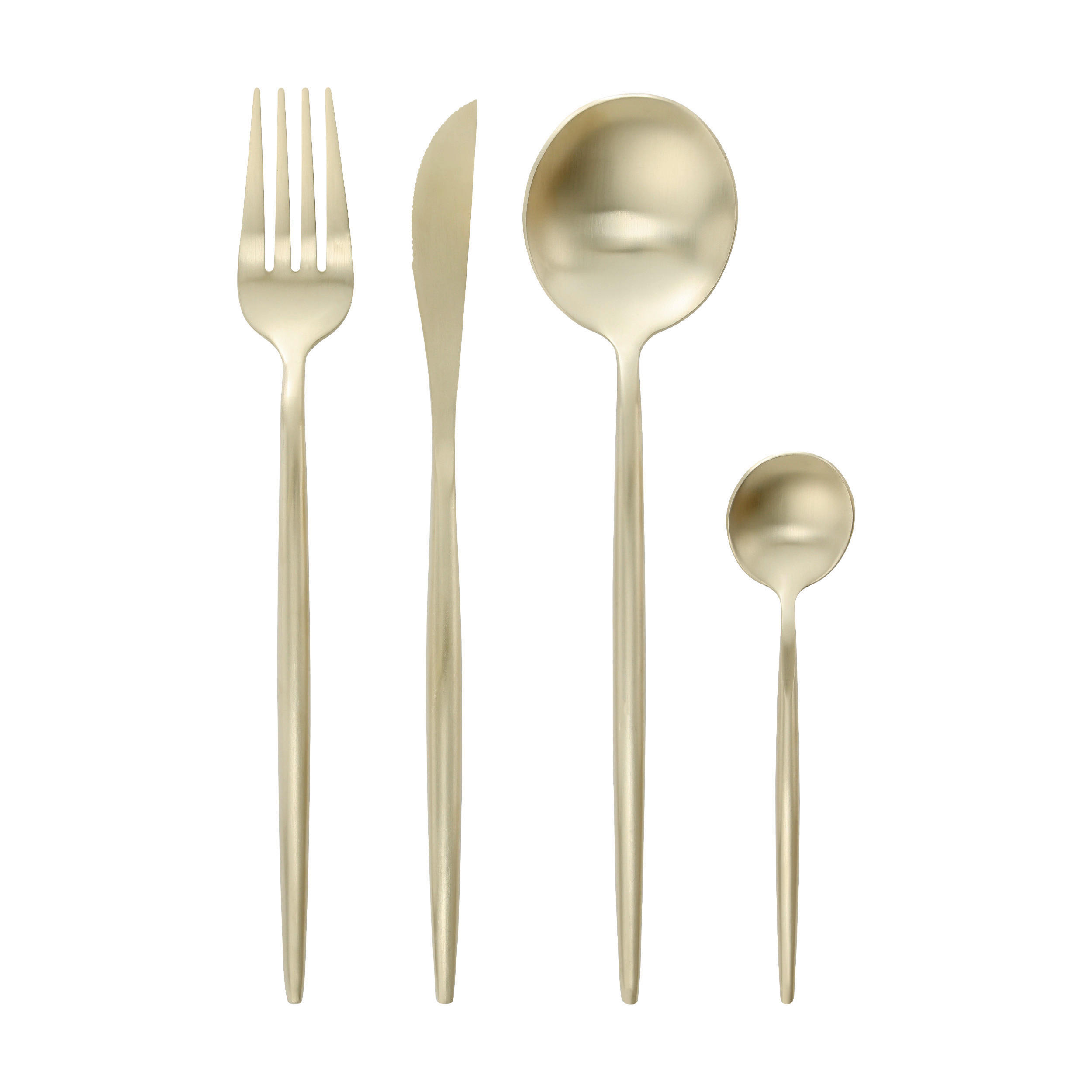 BESTECKSET 16-teilig Edelstahl  für  - Champagner/Goldfarben, Basics, Metall (21,5cm) - Eglo