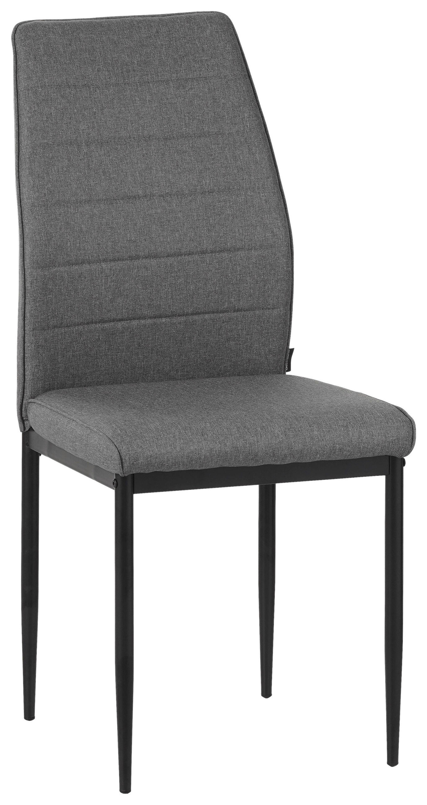 STOL järn mikrofiber  - ljusgrå/svart, Modern, metall/textil (43,5/96/58cm) - Carryhome