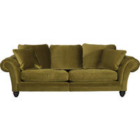 MEGASOFA in Samt Grün  - Dunkelbraun/Grün, Design, Holz/Textil (273/85/110cm) - Ambia Home