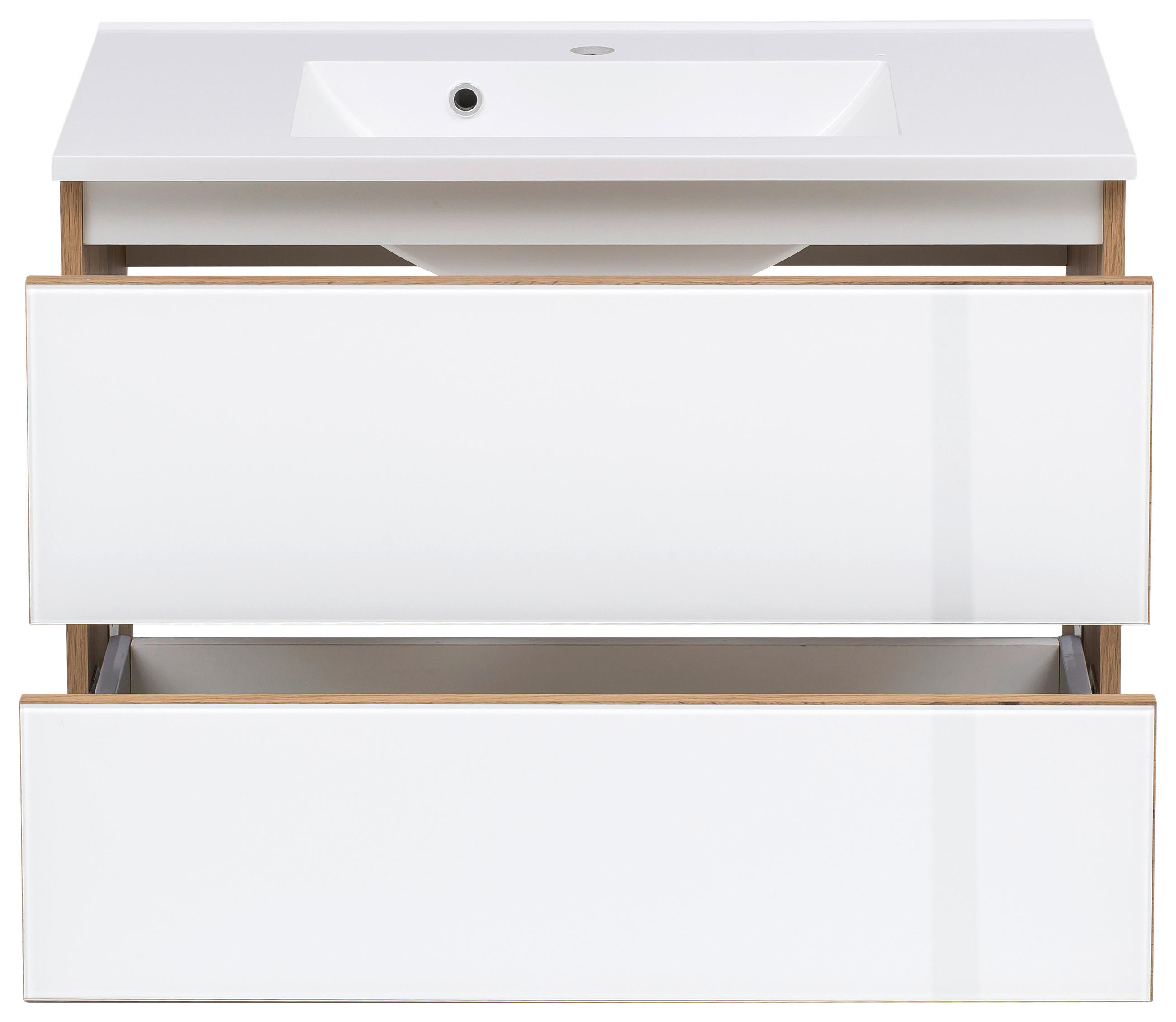 BADEZIMMER  in 120 cm  - Eichefarben/Weiß, KONVENTIONELL, Glas/Holzwerkstoff (120cm) - Held