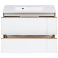 BADEZIMMER  in 120 cm  - Eichefarben/Weiß, KONVENTIONELL, Glas/Holzwerkstoff (120cm) - Held
