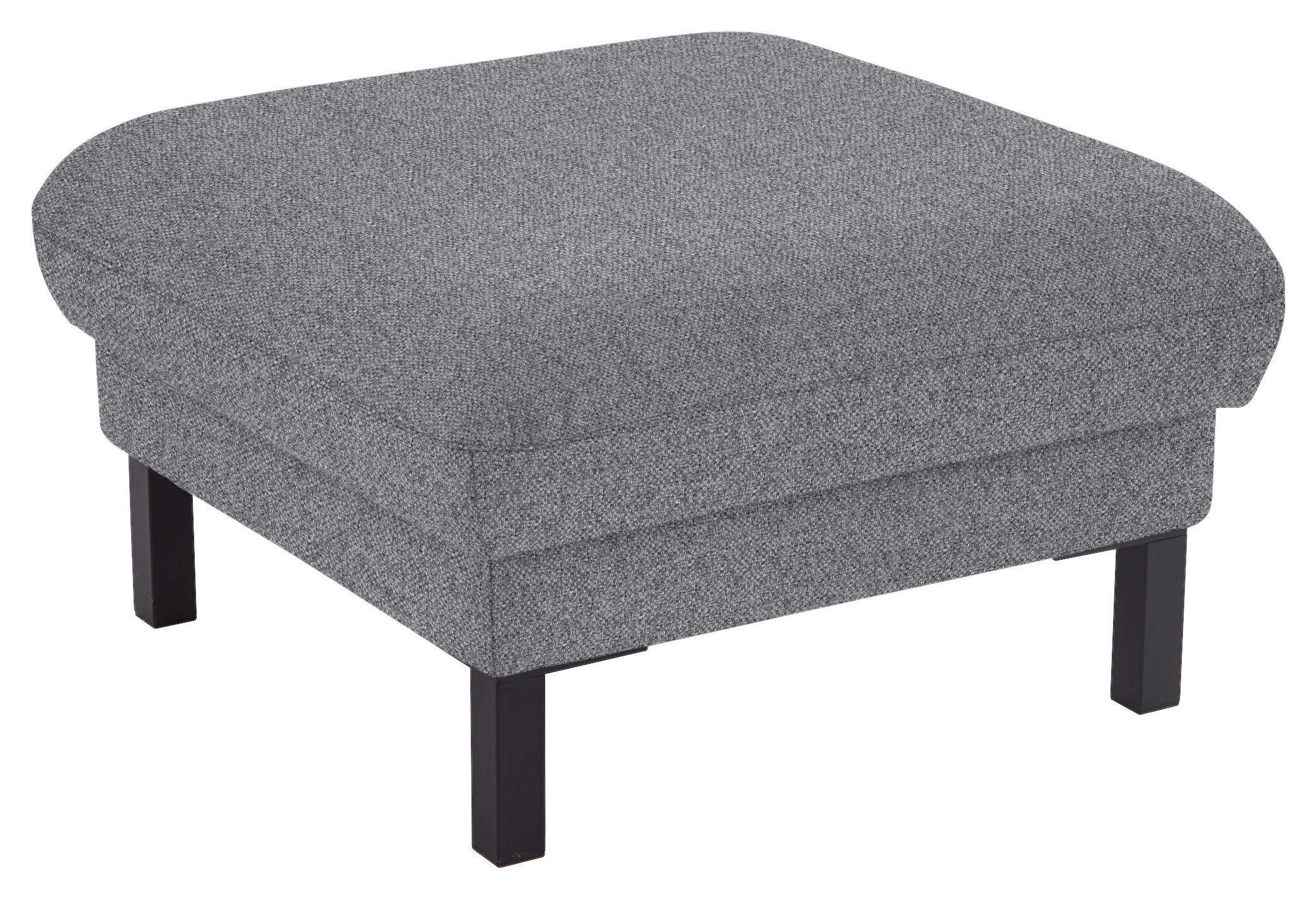 HOCKER in Textil Grau  - Schwarz/Grau, Design, Textil/Metall (74/46/74cm) - Pure Home Comfort