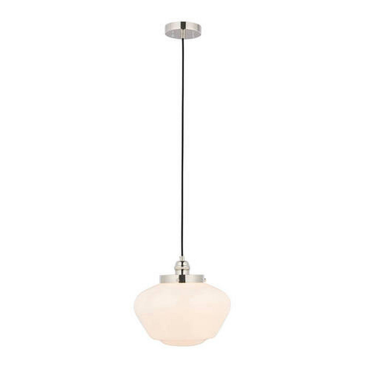 HÄNGELEUCHTE 30/152 cm  - Opal/Nickelfarben, KONVENTIONELL, Glas (30/152cm) - ENDON