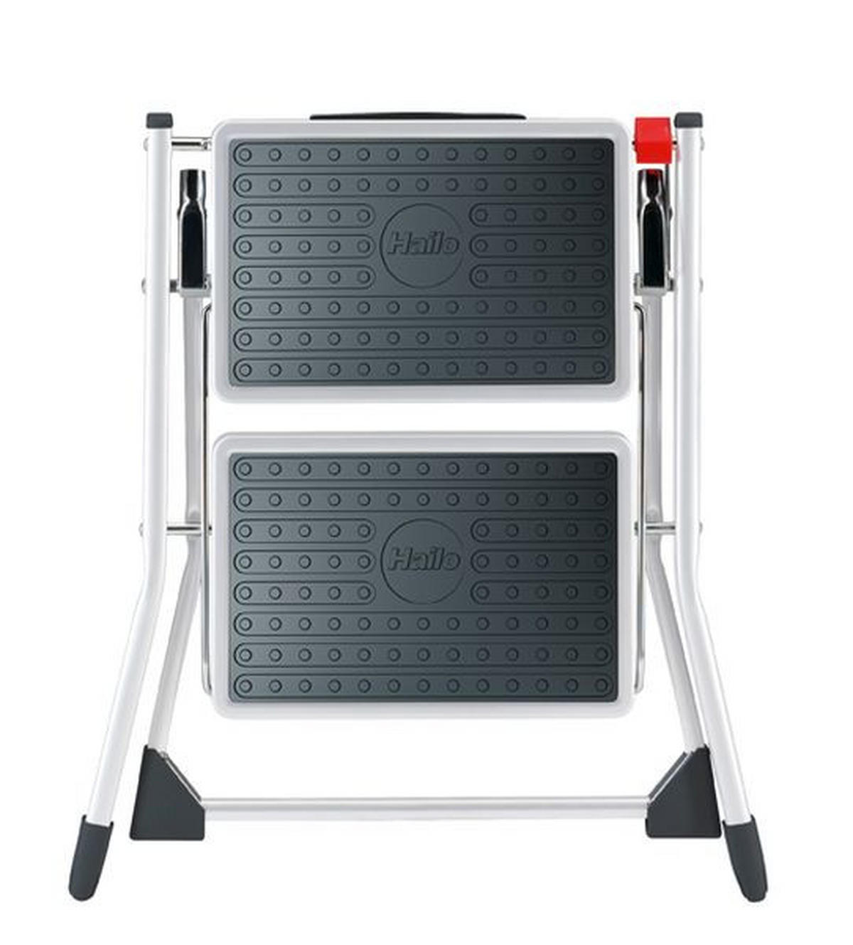 KLAPPTRITTLEITER - Schwarz/Weiß, Basics, Kunststoff/Metall (49/45/49cm) - Hailo