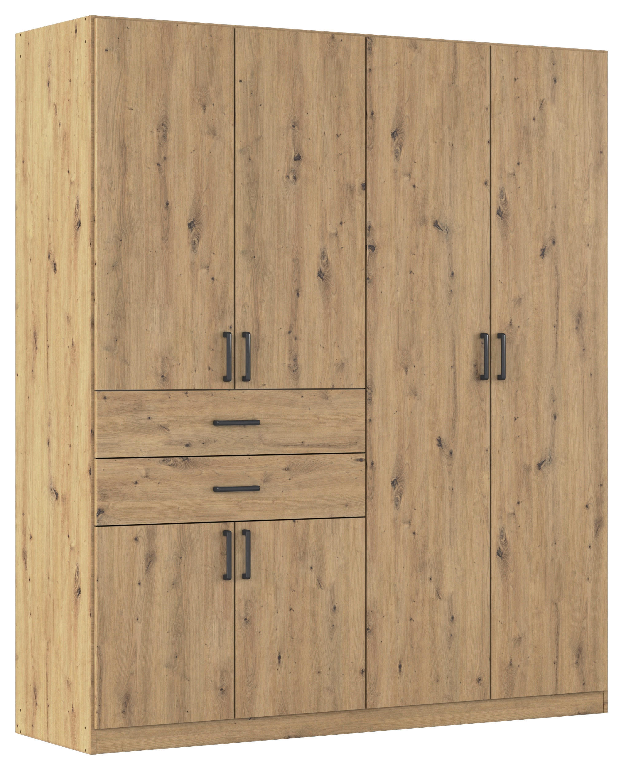 DREHTÜRENSCHRANK in Eiche Artisan  - Eiche Artisan/Grau, Modern, Holzwerkstoff/Kunststoff (180/210/54cm) - Rauch Möbel