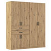 DREHTÜRENSCHRANK in Eiche Artisan  - Eiche Artisan/Grau, Modern, Holzwerkstoff/Kunststoff (180/210/54cm) - Rauch Möbel