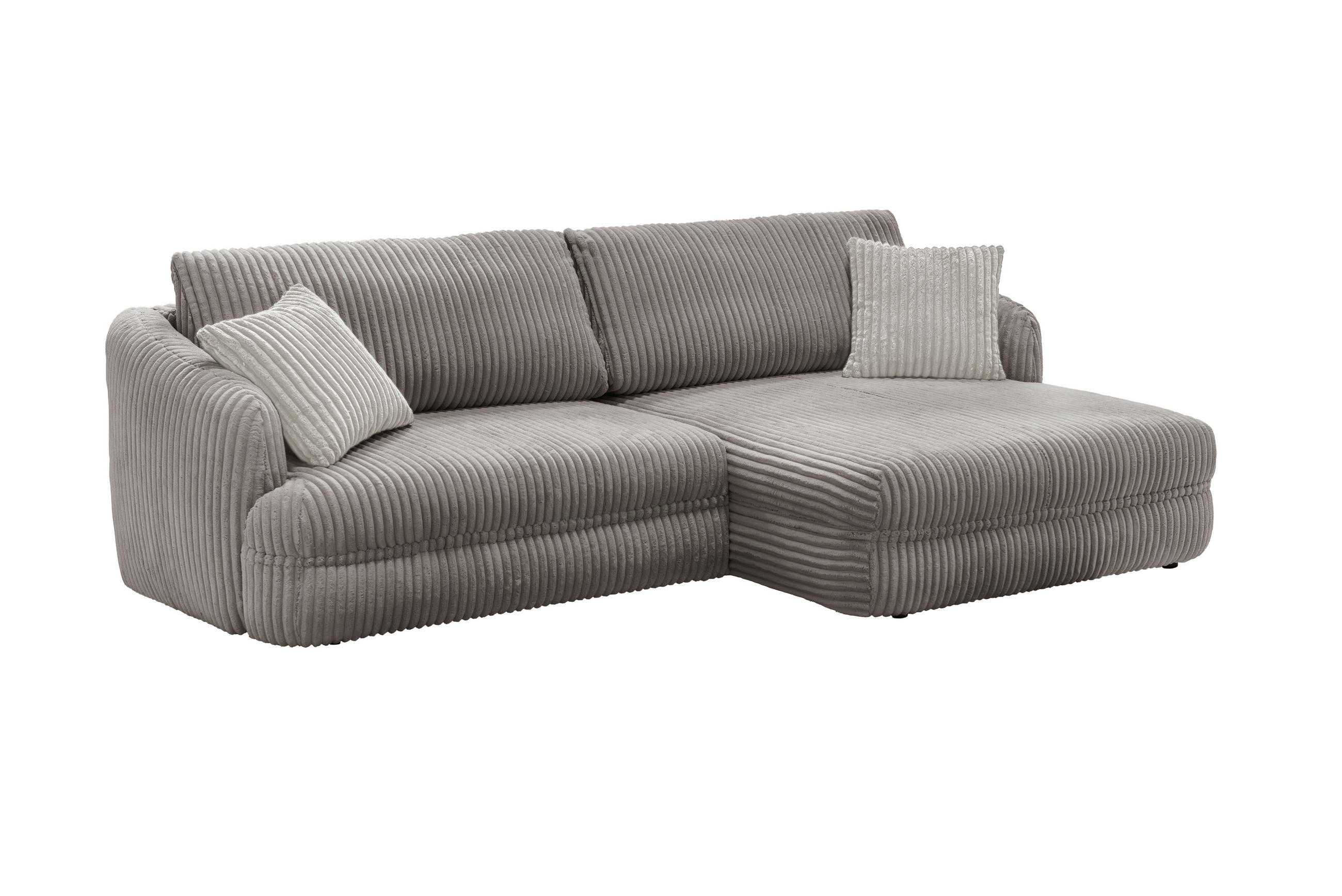 Thumbnail - Livetastic Ecksofa Lush, Taupe, Textil, 3-Sitzer, Füllung: Silikon, Schaumstoffflocken,Schaumstoff, Ottomane rechts, L-F...