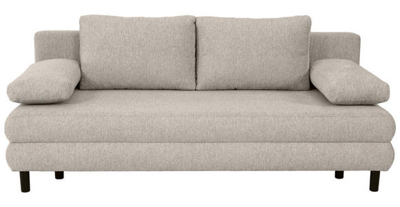SCHLAFSOFA Lia in Webstoff Graubraun  - Graubraun/Schwarz, Design, Textil/Metall (197/84/92,5cm) - Hom`in