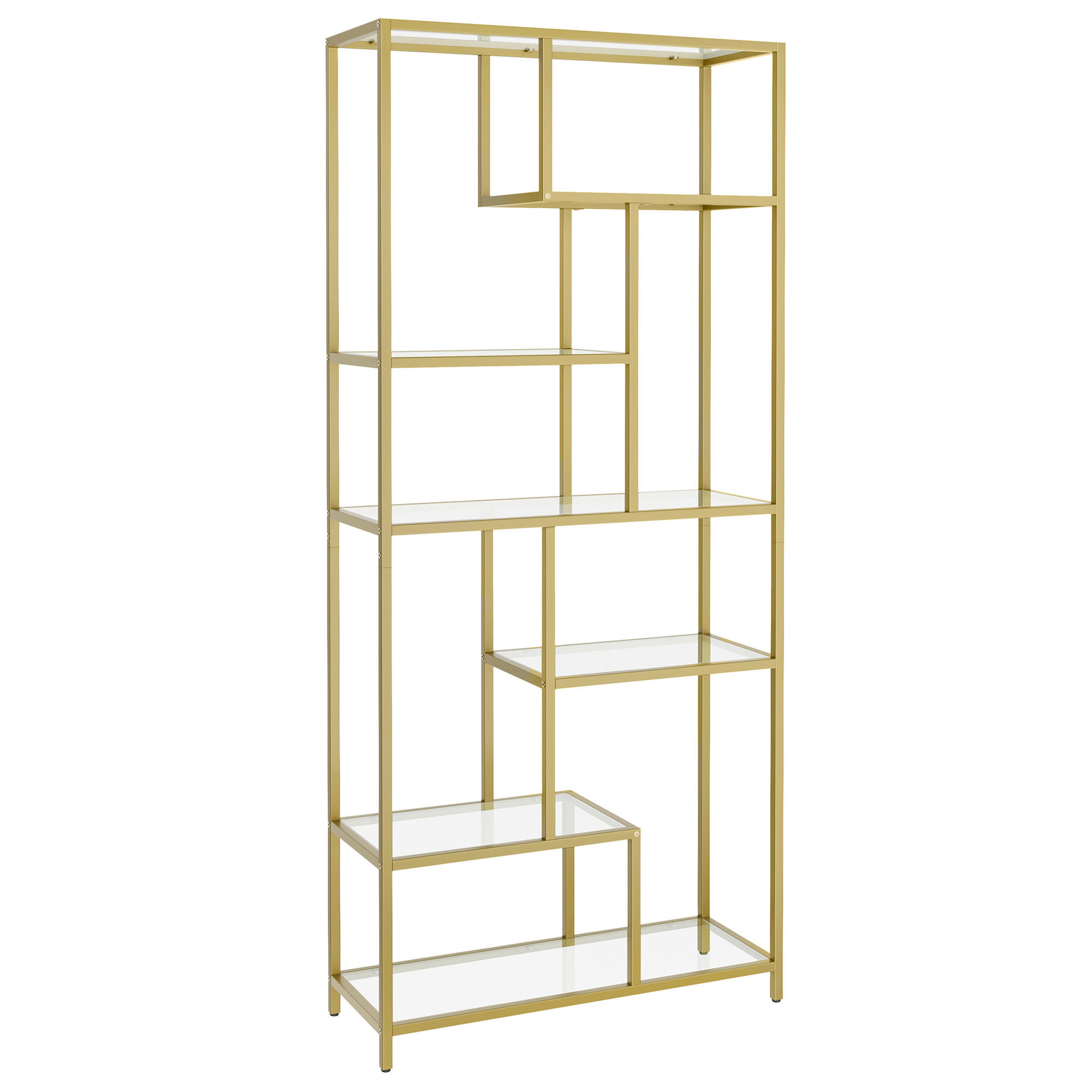 REGAL  80/180/30 cm Goldfarben  - Goldfarben, MODERN, Glas/Metall (80/180/30cm) - MID.YOU