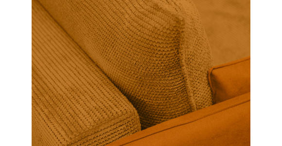 SCHLAFSOFA mit Liegefunktion, Rücken echt Cord, Flachgewebe Currygelb - Currygelb/Schwarz, KONVENTIONELL, Textil/Metall (223/72/100cm) - Carryhome