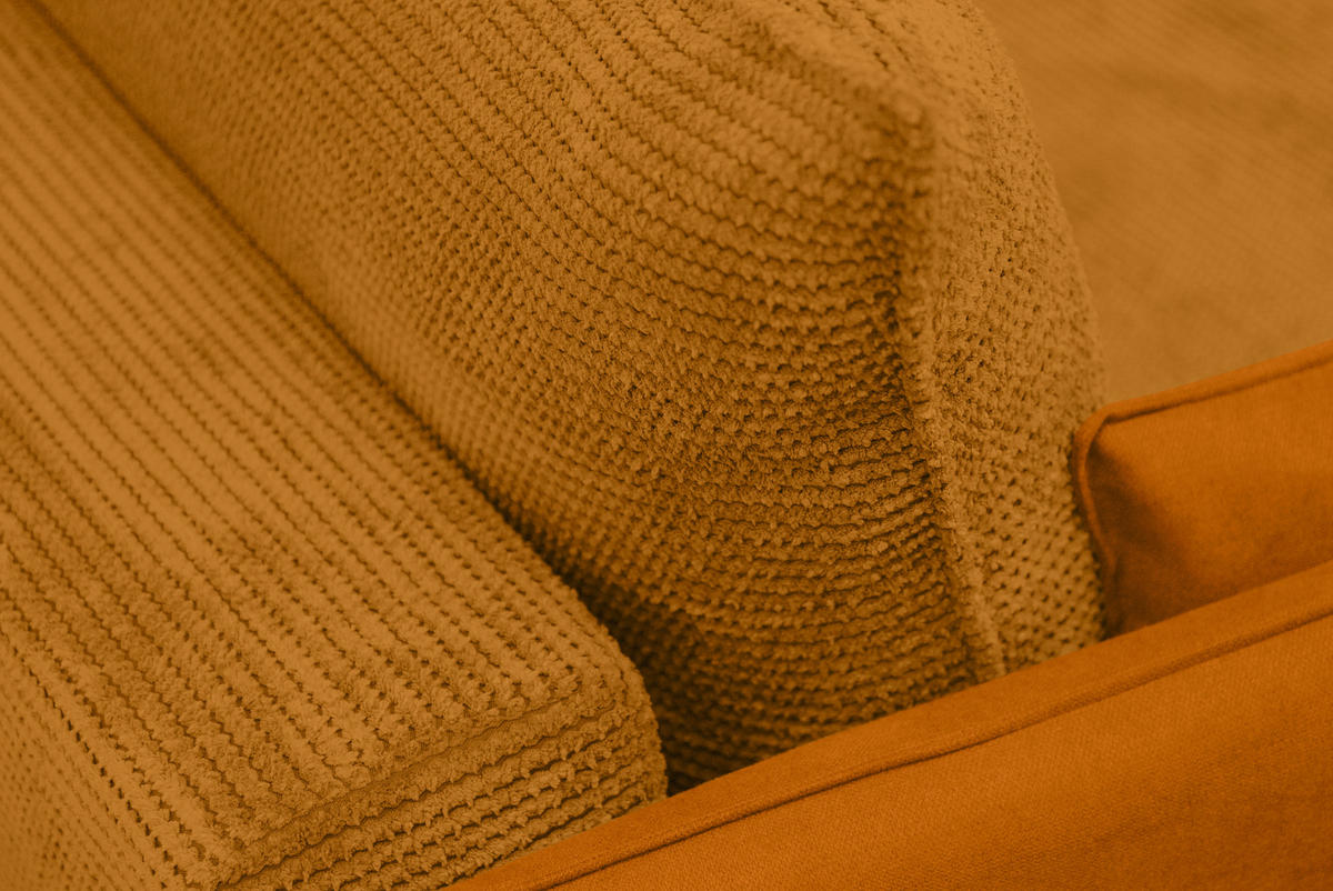 SCHLAFSOFA Cord, Flachgewebe Currygelb  - Currygelb/Schwarz, KONVENTIONELL, Textil/Metall (223/72/100cm) - Carryhome