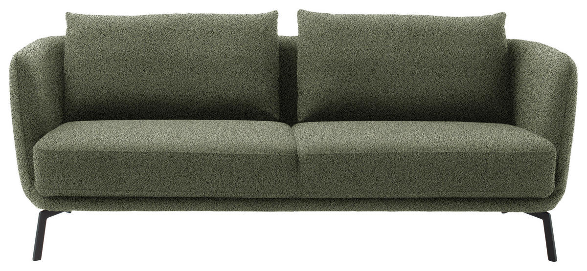 2,5-SITZER  in Flachgewebe Grün  - Schwarz/Grün, Design, Textil/Metall (190/71/91cm) - Schöner Wohnen