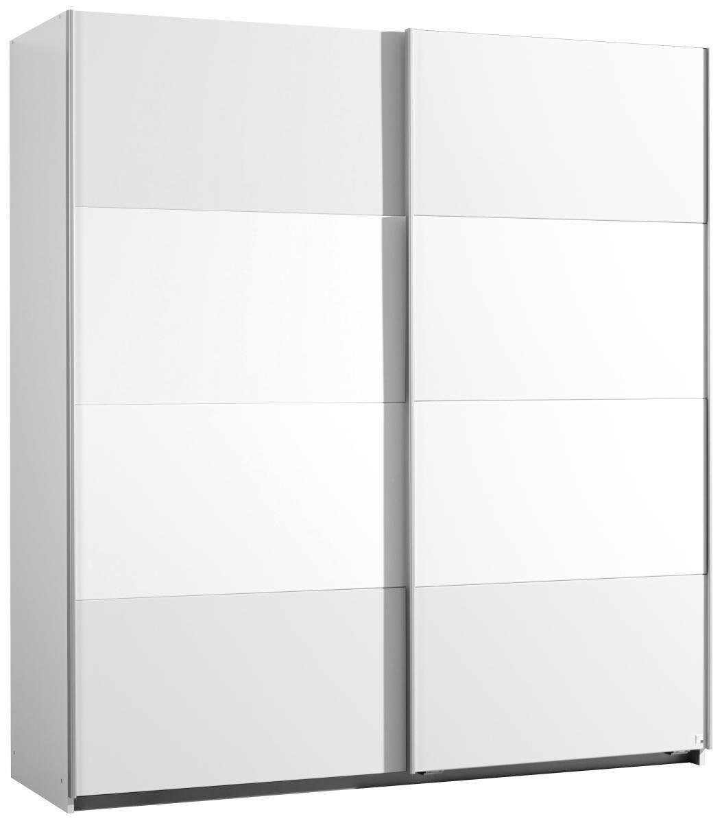 SCHWEBETÜRENSCHRANK 2-türig Weiß - Alufarben/Weiß, KONVENTIONELL, Glas/Holzwerkstoff (181/197/61cm) - Xora