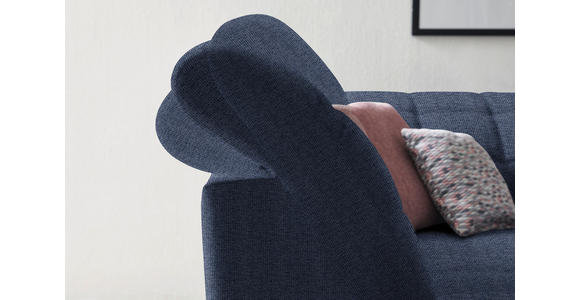 ECKSOFA in Webstoff Dunkelblau 216/302 cm - Schwarz/Dunkelblau, Design, Holz/Textil (216/302cm) - Xora