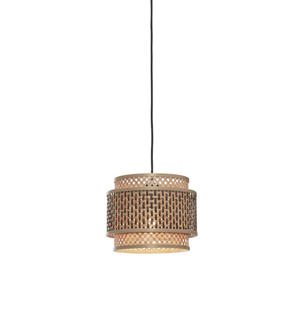 HÄNGLAMPA GOOD&MOJO  25/20 cm  - svart/naturfärgad, Trend, trä (25/20cm) - Good & Mojo