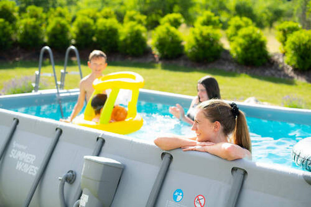 POOL-SET PGP4130739E-AN 200/100/400 cm  - Anthrazit, KONVENTIONELL, Kunststoff/Metall (200/100/400cm) - Ambia Garden
