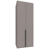 DREHTÜRENSCHRANK 90/236/58 cm,  in Grau, Sahara, 2 Tür(en)  - Schwarz/Grau, MODERN, Holzwerkstoff/Metall (90/236/58cm) - MID.YOU
