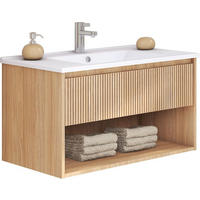 SKRINKA S UMÝVADLOM, farba duba, 80/50/46 cm - farba duba, Modern, kompozitné drevo/keramika (80/50/46cm) - Stylife
