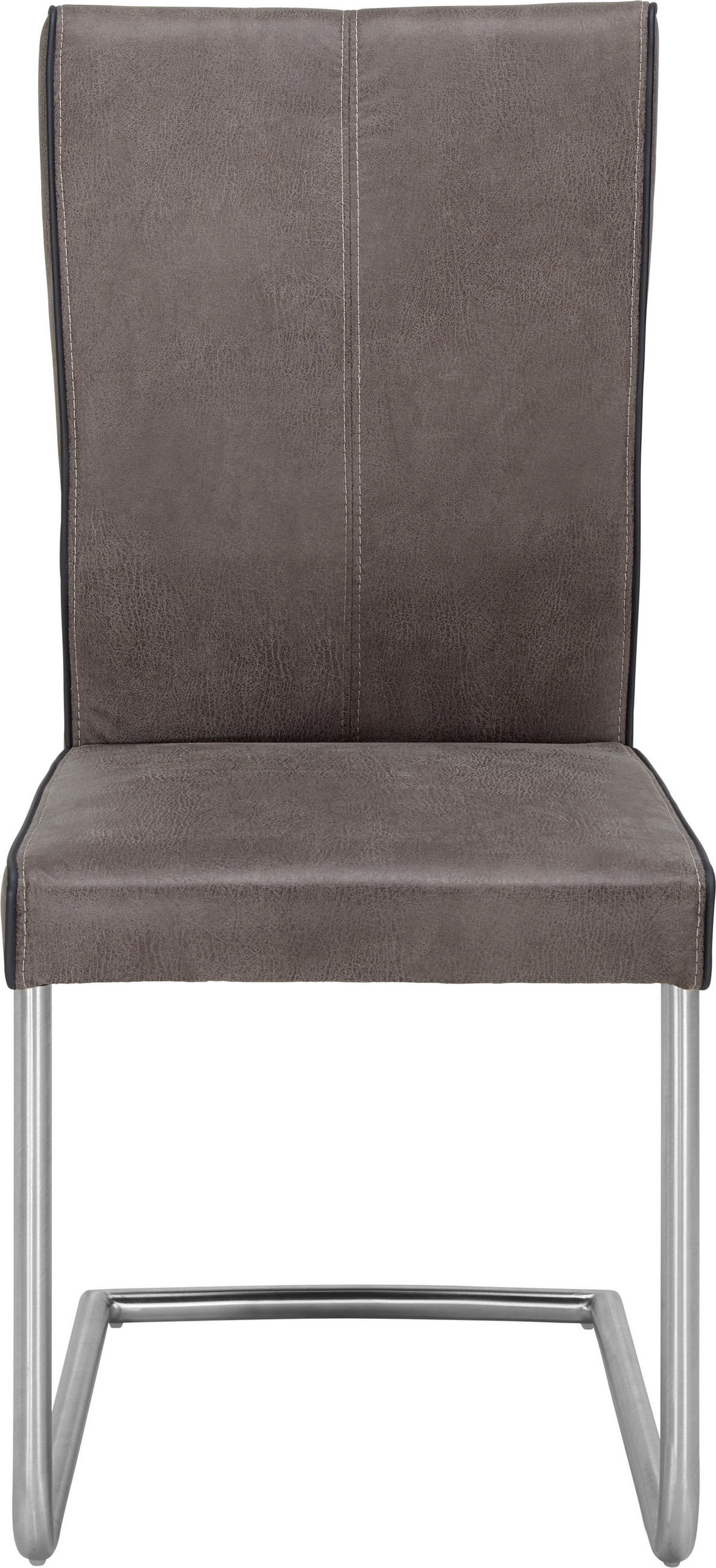 STOLICA  braon, crna, boja nerđajućeg čelika       - boja nerđajućeg čelika/braon, Dizajnerski, metal/tekstil (44,5/99/63cm) - Novel