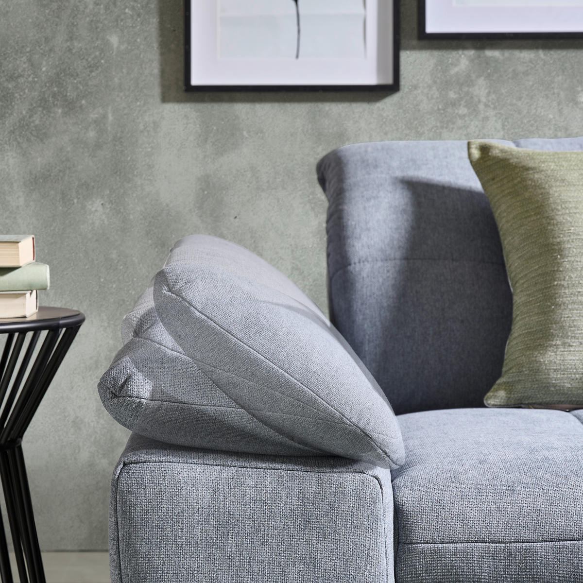 ECKSOFA in Webstoff Blaugrau  - Blaugrau/Schwarz, Design, Textil/Metall (265/180cm) - Carryhome